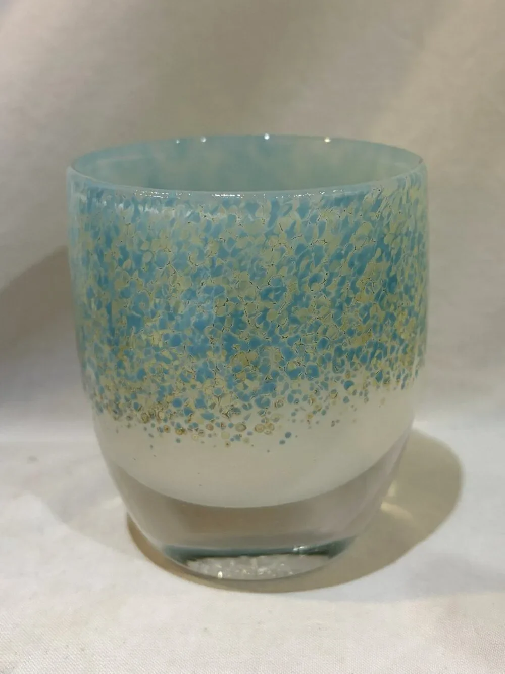 Glassybaby Candle Votive Tealight Holder Above the Clouds #2230 New with Sticker